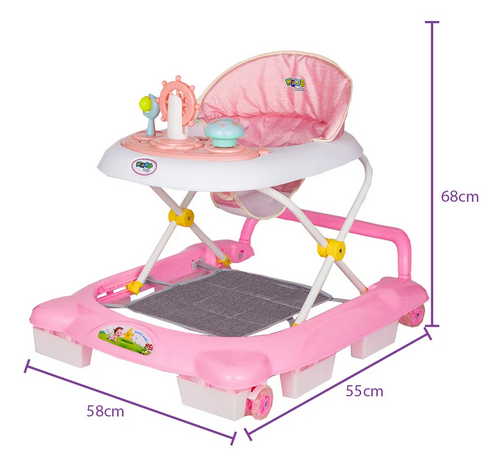 Andador Infantil Musical Para Bebê La Bamba - Maxi Baby - Rosa